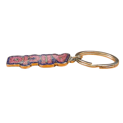 Colourful Name Keychain Alicia (Pink)