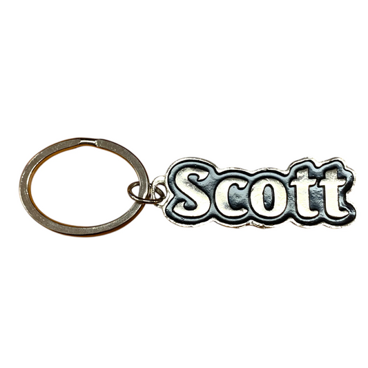 Metal Name Keychain Scott (Black)