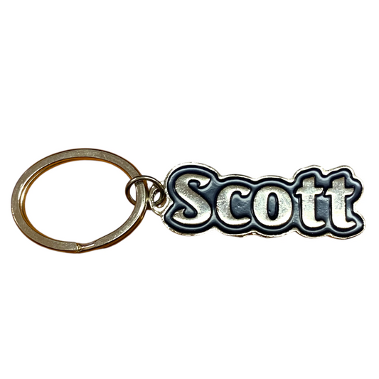 Metal Name Keychain Scott (Navy)