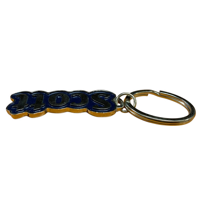 Metal Name Keychain Scott (Navy)