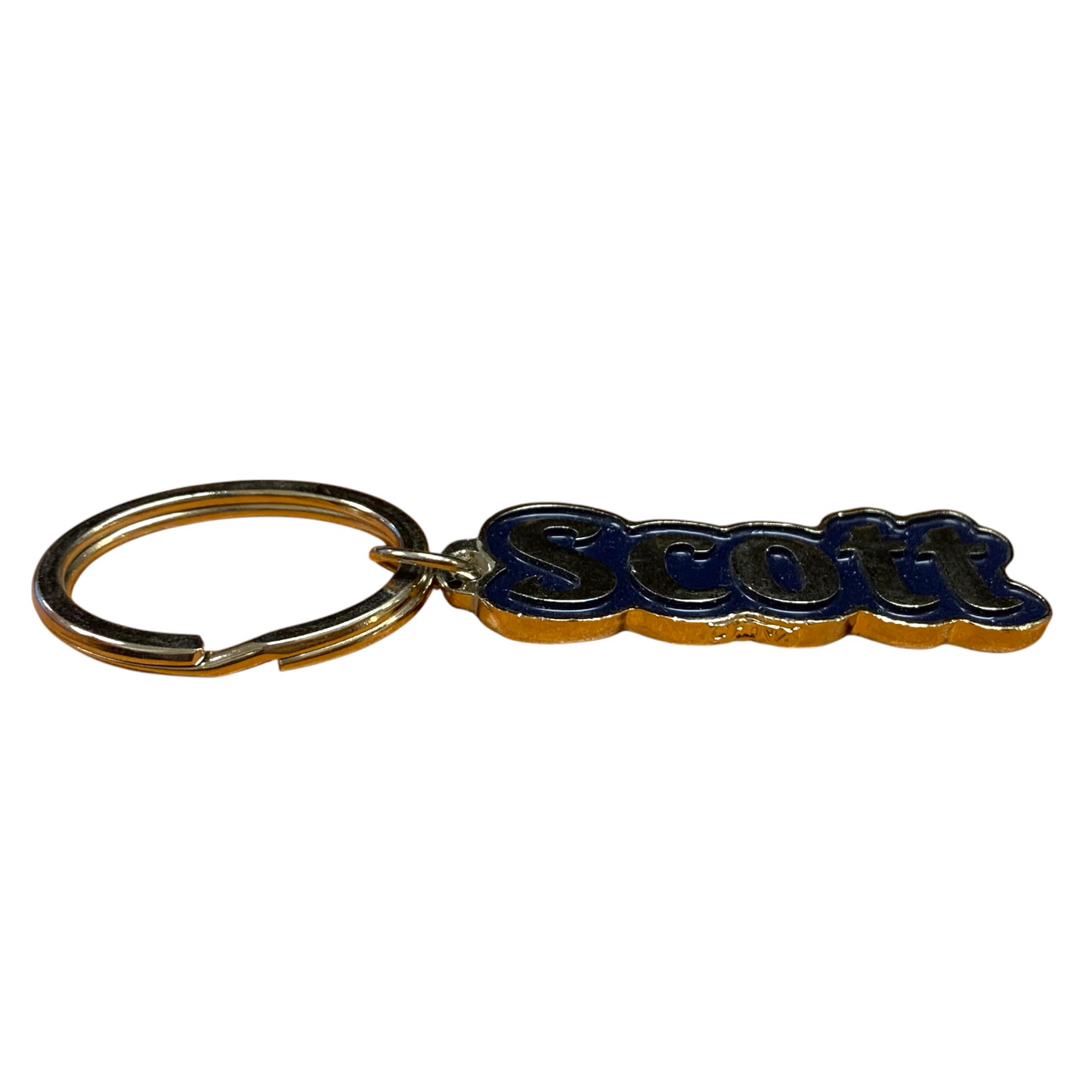 Metal Name Keychain Scott (Navy)