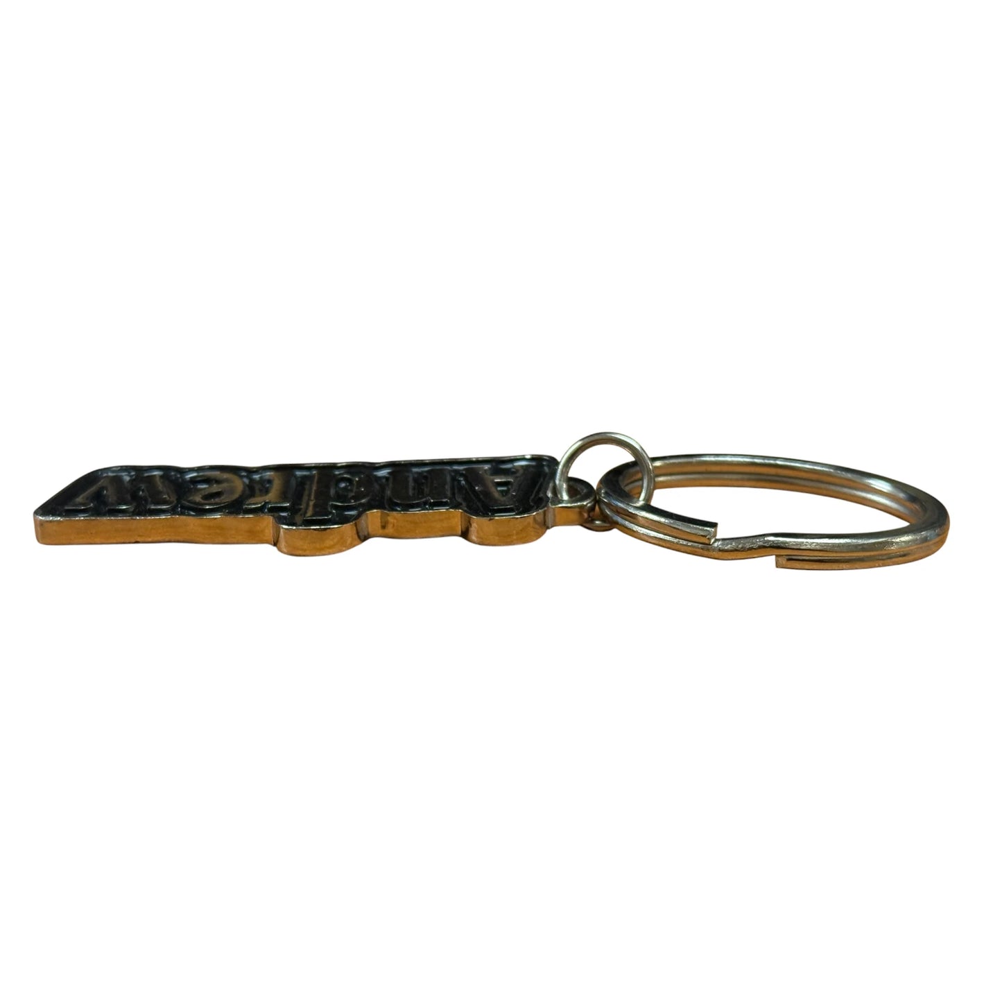 Black Metal Name Keychain Andrew