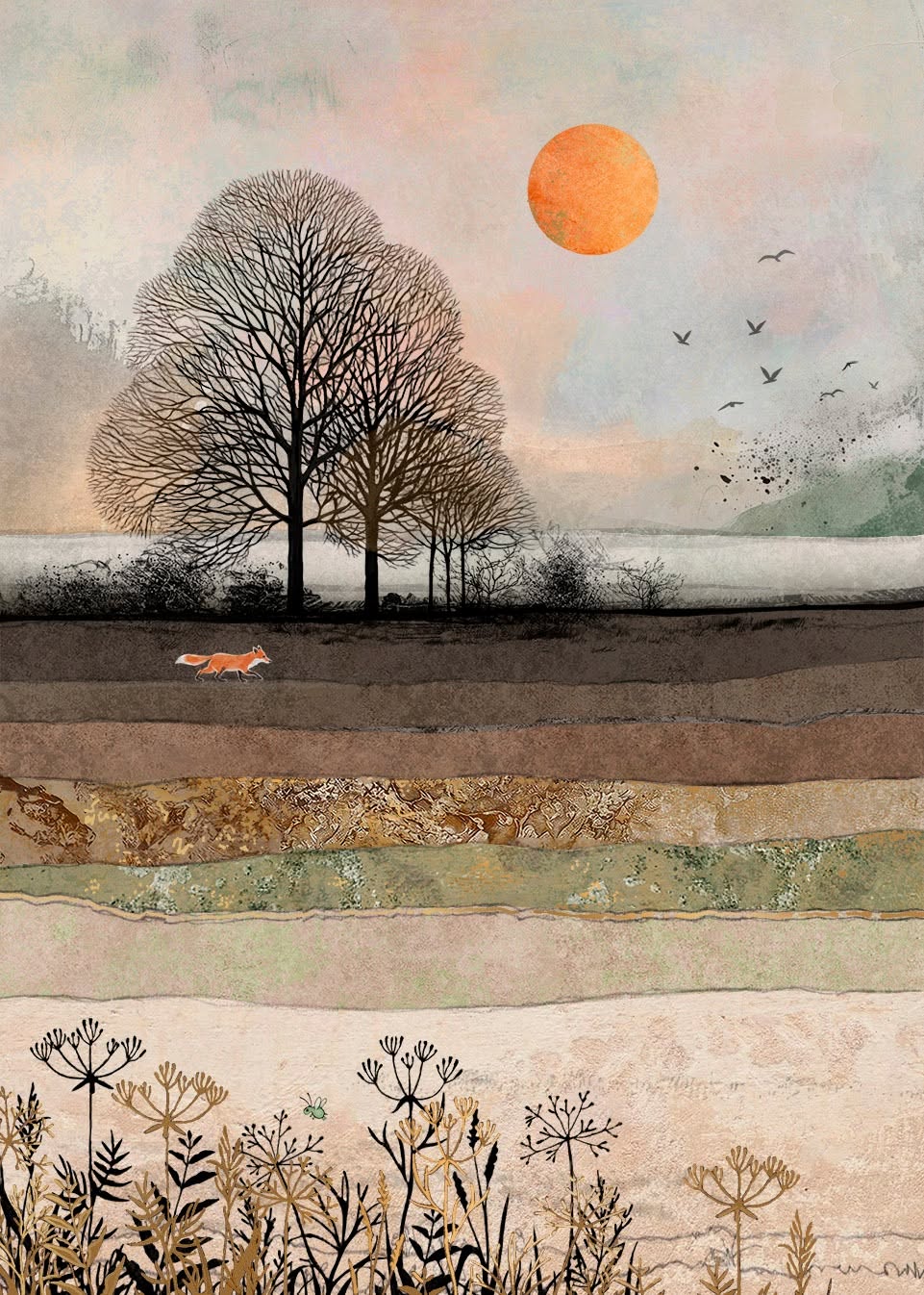 Bug Art Fox Field Card