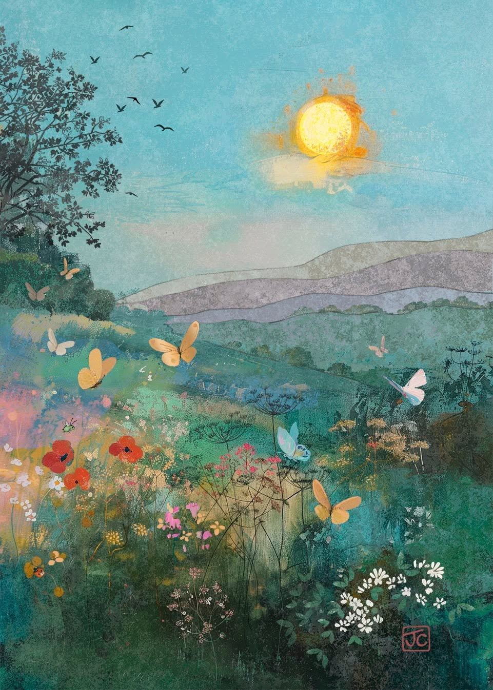 Bug Art Butterfly Sunset Card