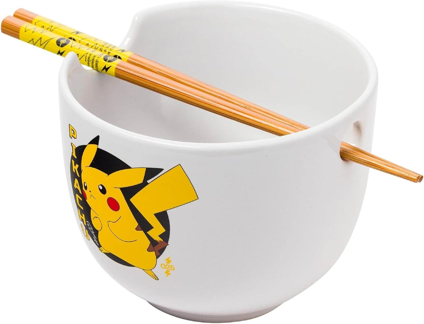 Pikachu Ceramic Ramen Noodle Rice Bowl with Chopsticks