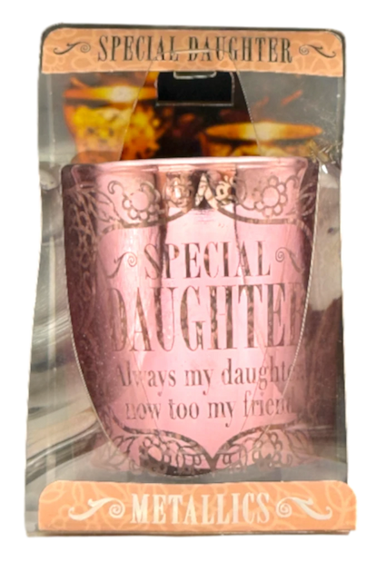 Metallic Candle Pots Special Daughter