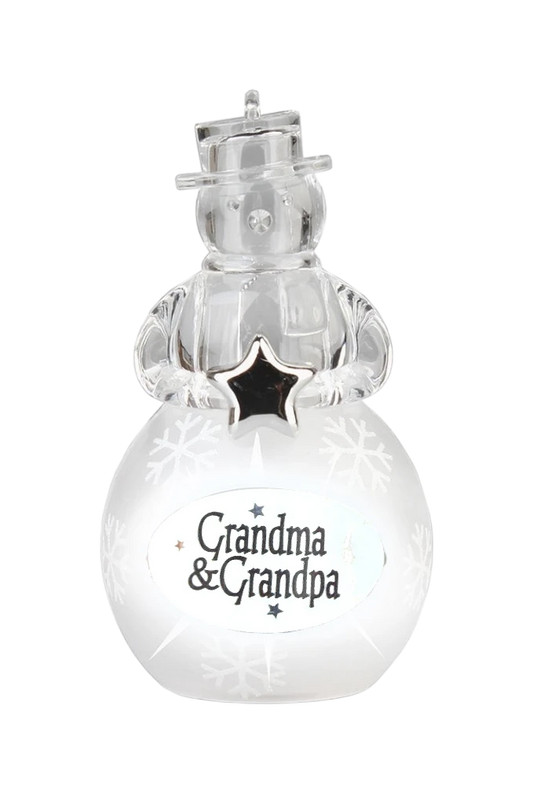Christmas Snowman Ornament Grandma & Grandpa