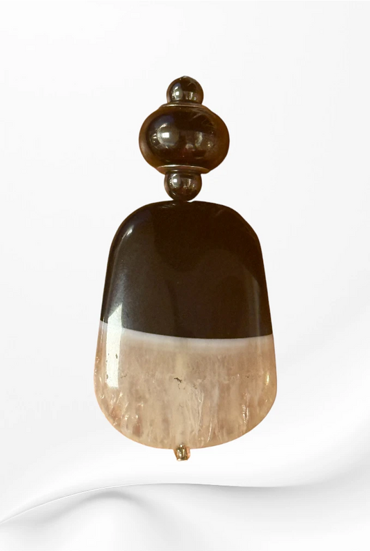 Handmade in Kamloops Pendant Agate Nighttime