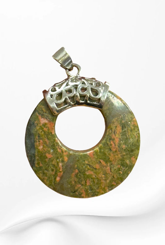 Handmade in Kamloops Pendant Unakite