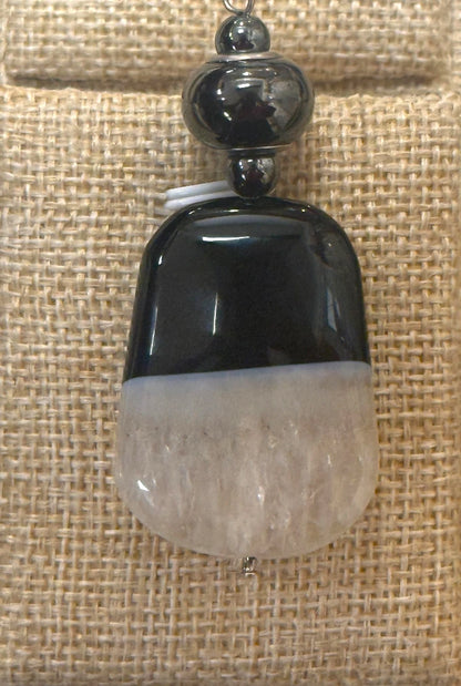 Handmade in Kamloops Pendant Agate Nighttime