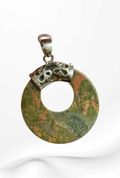 Handmade in Kamloops Pendant Unakite
