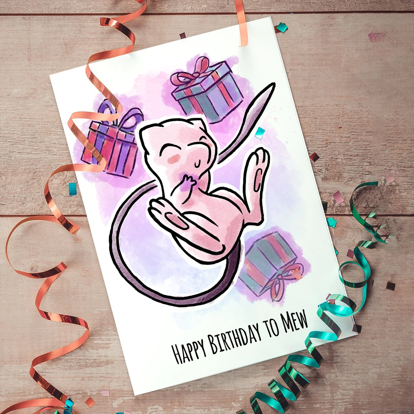 Pokémon Mew Birthday Card