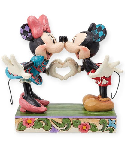 Mickey and Minnie Mouse Making Heart Hands Figurine