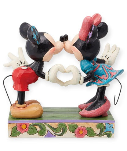 Mickey and Minnie Mouse Making Heart Hands Figurine