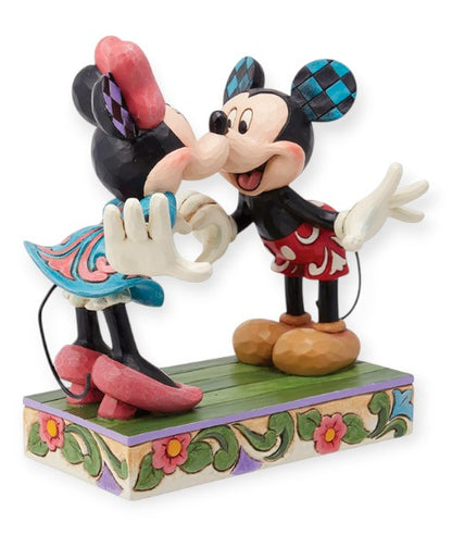 Mickey and Minnie Mouse Making Heart Hands Figurine