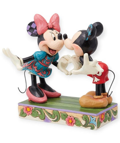 Mickey and Minnie Mouse Making Heart Hands Figurine