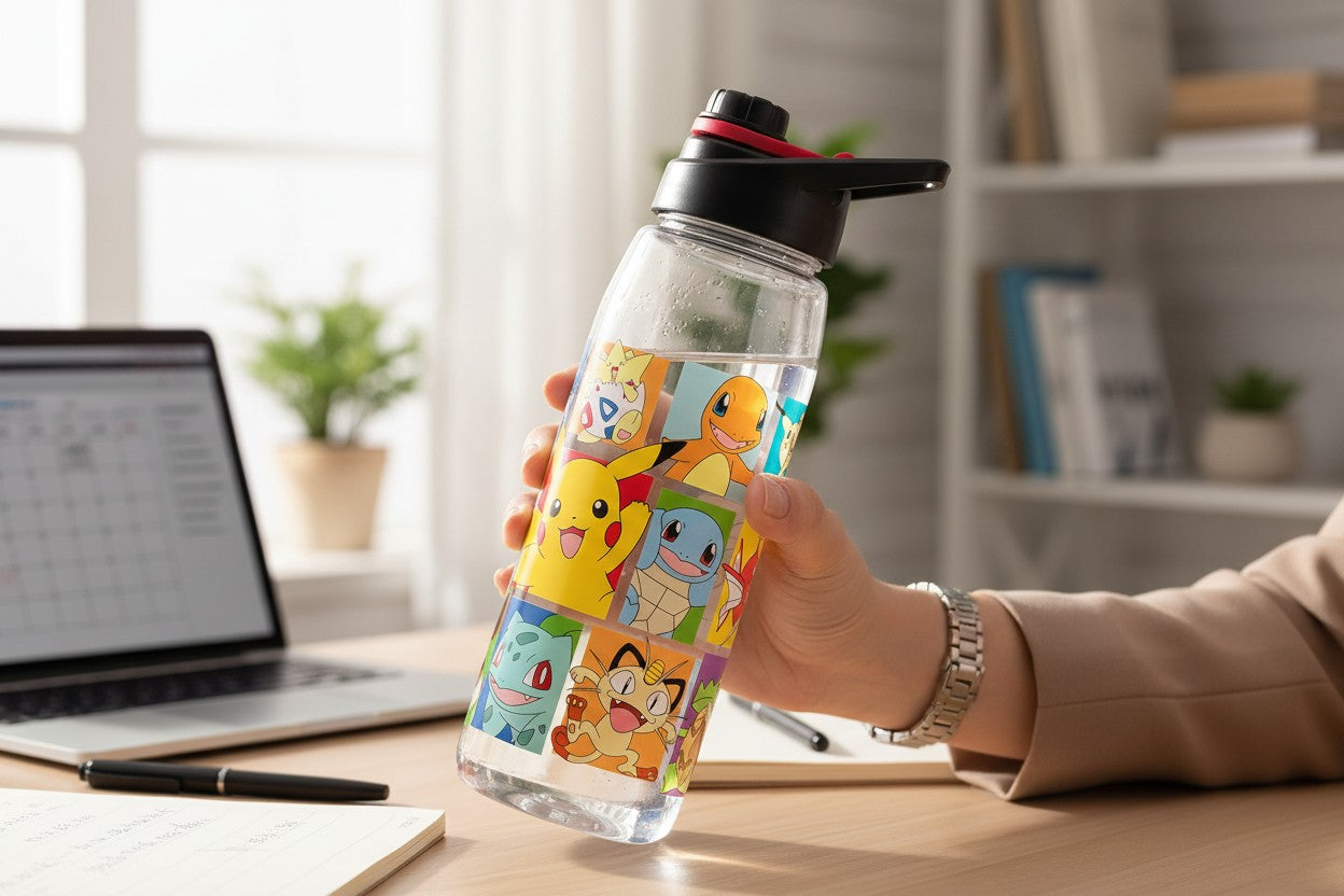Pokémon Water Bottle w Screw-On Lid