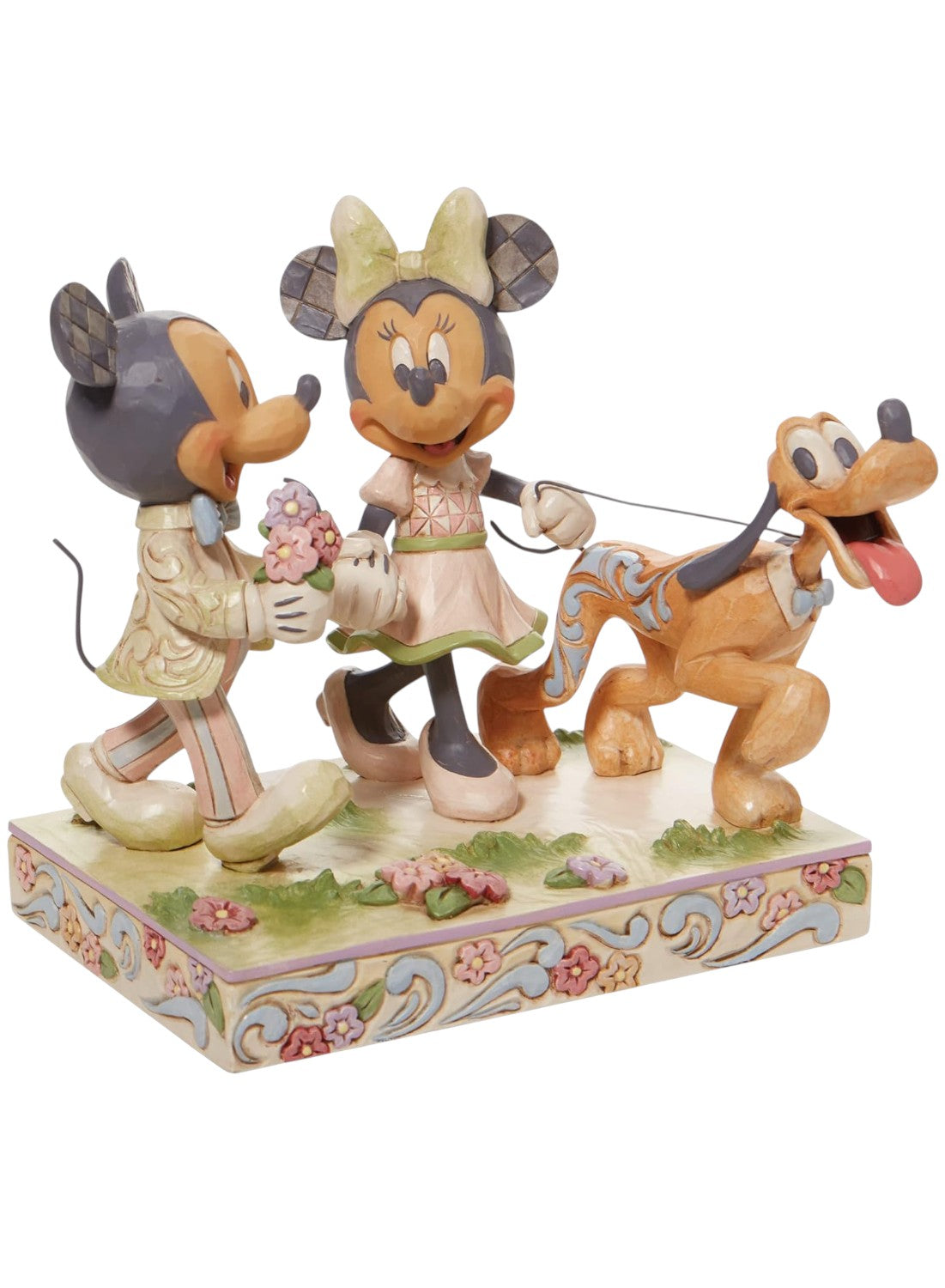 Mickey & Minnie Walking Pluto Figurine