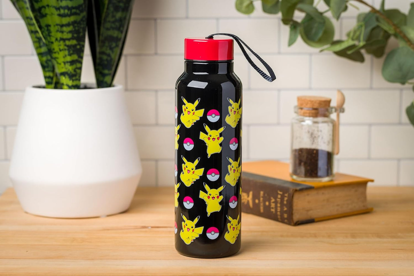 Pikachu Stainless Steel Water Bottle with Strap