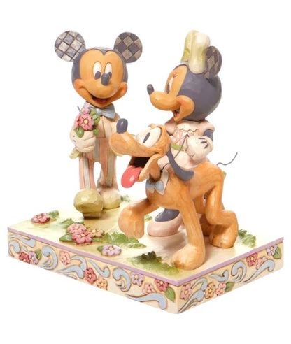 Mickey & Minnie Walking Pluto Figurine