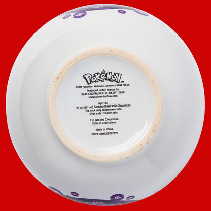 Gengar Ceramic Ramen Noodle Rice Bowl with Chopsticks