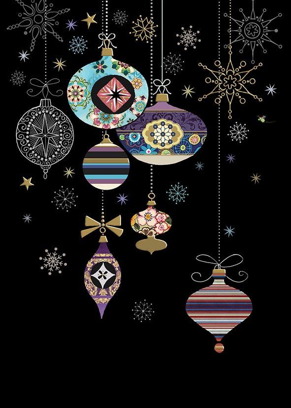 Bug Art Patterned Baubles Card