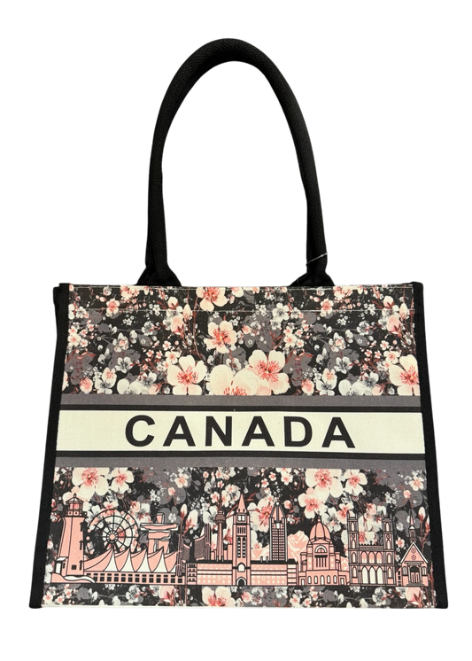 Canada Floral Print Tote Bag