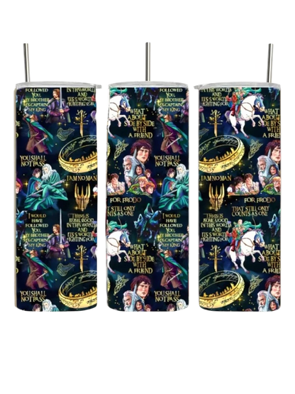 The Lord of the Rings Quote Collage Dark Hobbit Adventure Book Tumbler