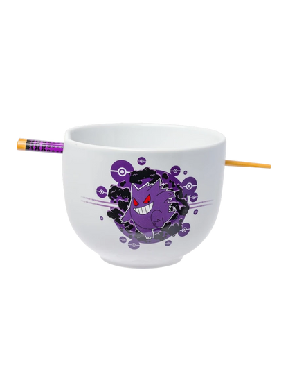 Gengar Ceramic Ramen Noodle Rice Bowl with Chopsticks