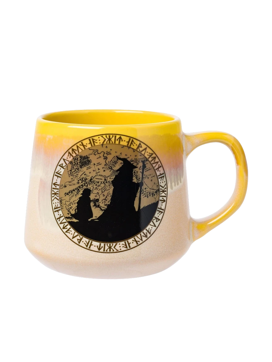 The Lord of the Rings Not All Who Wonder are Lost Reactive Glaze Tapered Pottery Mug