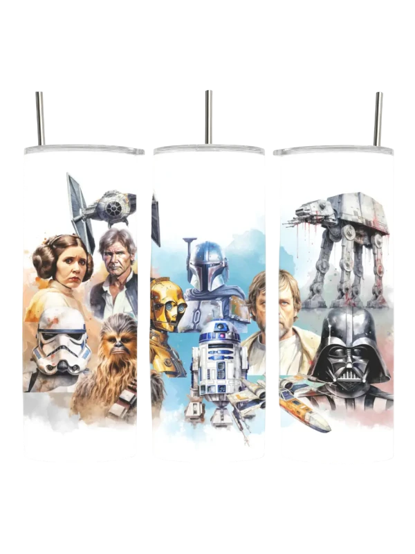 Star Wars Watercolor Character Collage Inspired Tumbler