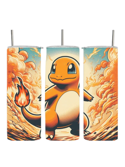 Charmander Poke Fire Scene Anime Inspired Tumbler
