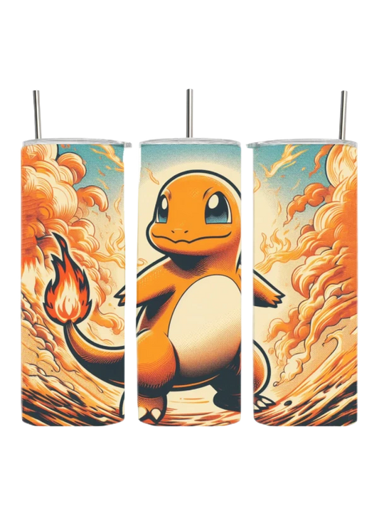 Charmander Poke Fire Scene Anime Inspired Tumbler