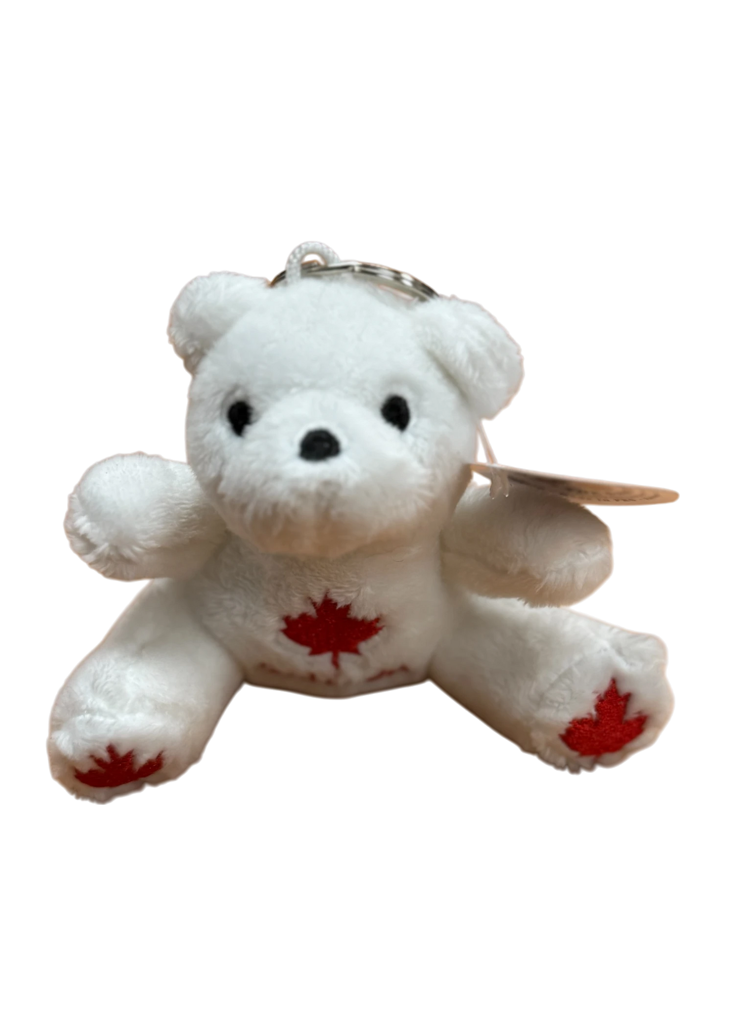 Canada White Bear Plush Keychain
