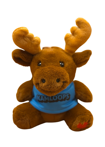Kamloops Moose Plush Keychain (Blue Tee)