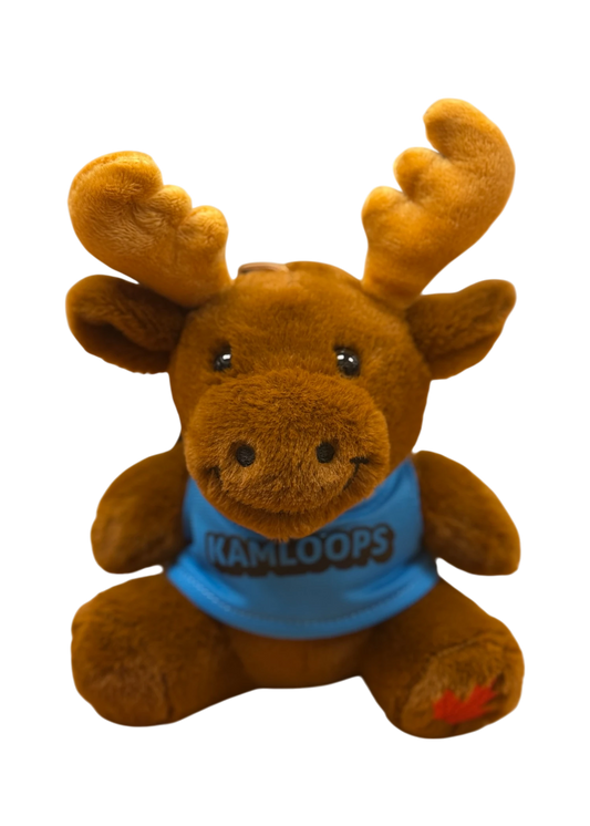 Kamloops Moose Plush Keychain (Blue Tee)