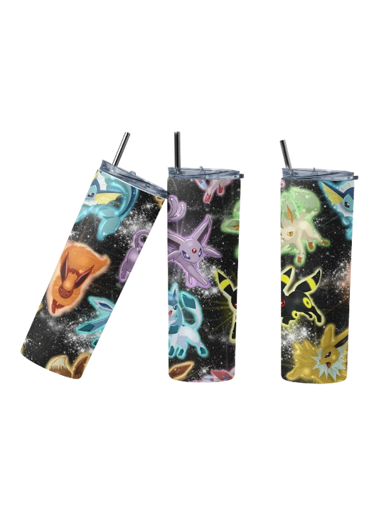 Neon Eeveeloutions Poke Anime Inspired Tumbler