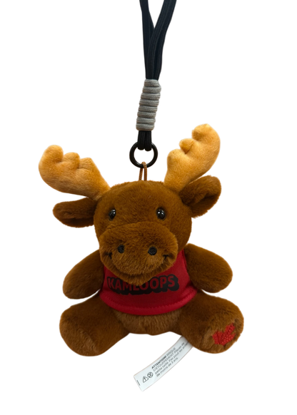 Kamloops Moose Plush Keychain (Red Tee)