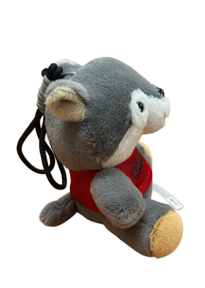 Kamloops Wolf Plush Keychain (Red Tee)