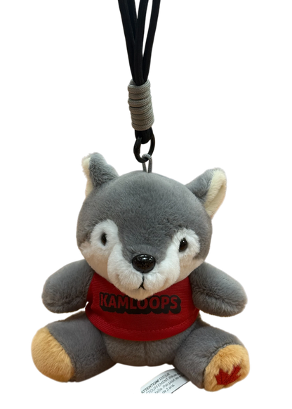 Kamloops Wolf Plush Keychain (Red Tee)