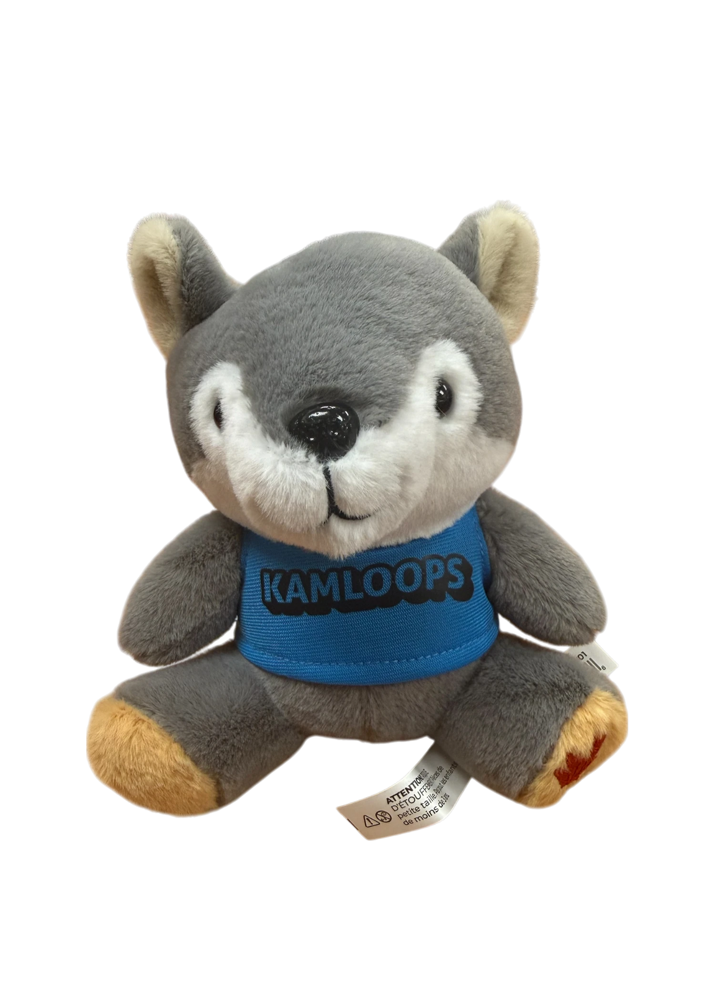 Kamloops Wolf Plush Keychain (Blue Tee)