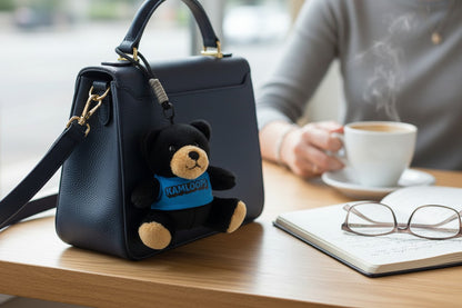 Kamloops Bear Plush Keychain (Blue Tee)
