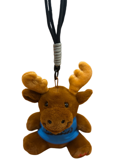 Kamloops Moose Plush Keychain (Blue Tee)