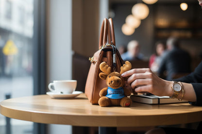 Kamloops Moose Plush Keychain (Blue Tee)