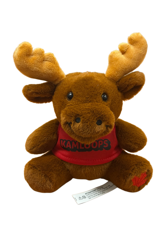 Kamloops Moose Plush Keychain (Red Tee)