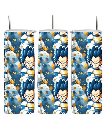DBZ Watercolor Vegeta Collage Anime Cartoon Manga Tumbler