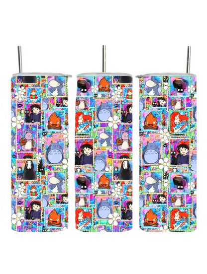 Ghibli Stamps Collage Anime Movie Cartoon Tumbler