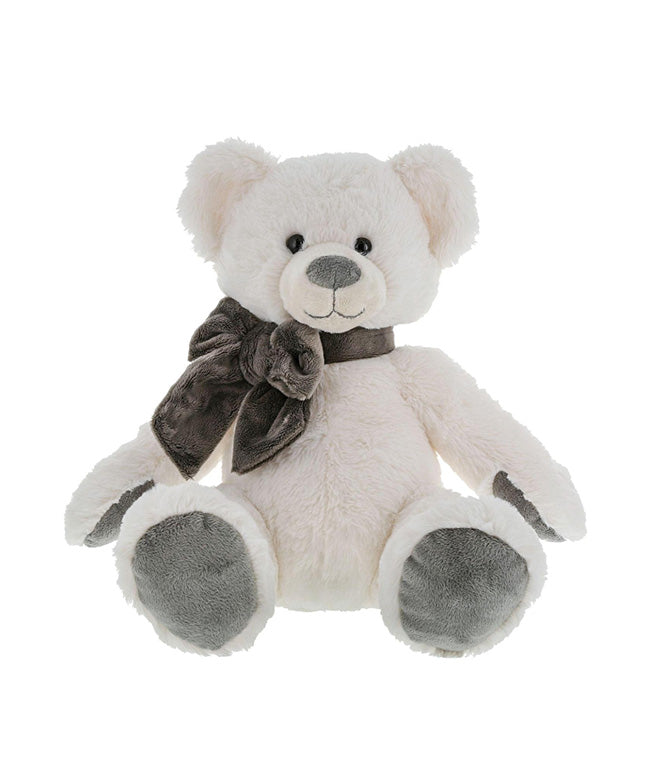 Kalidou White Teddy Bear Grey Bow