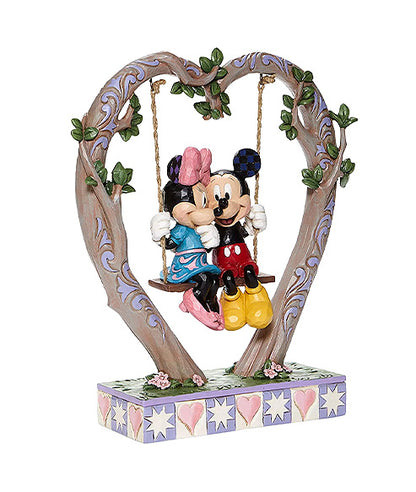 Mickey and Minnie Mouse on Heart Swing Figurine