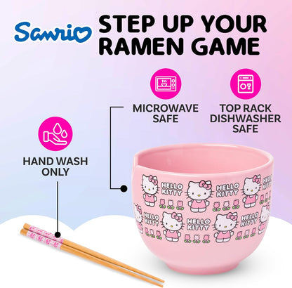 Hello Kitty Flowers Ramen Bowl Set